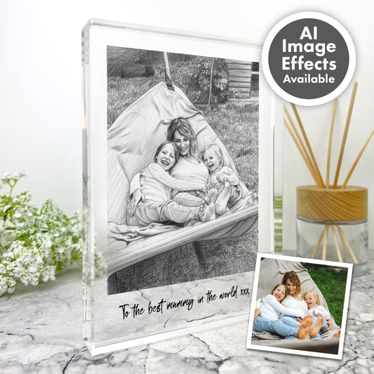 Personalised Giant Crystal Block Gift with AI Photo Effects