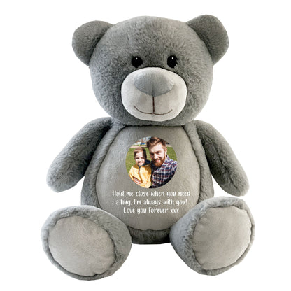 Personalised Photo Comfort Keepsake Bear - Grey