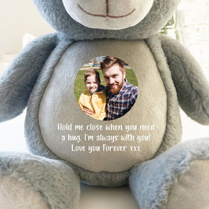 Personalised Photo Comfort Keepsake Bear - Grey