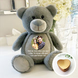 Personalised Photo Ashes Keepsake Memory Bear - Grey