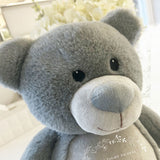 Personalised Wreath Ashes Keepsake Memory Bear - Grey