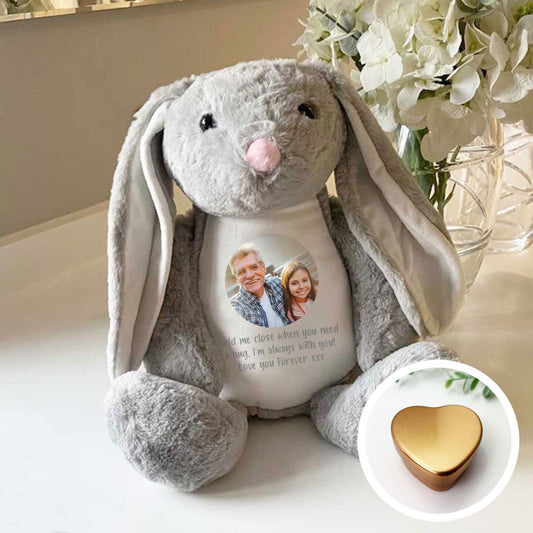 Personalised Photo Ashes Keepsake Memory Bear - Grey