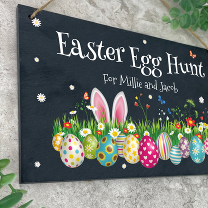 Personalised Colourful Easter Slate Hanging Sign 25 x 15cm