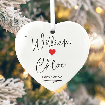 Couples Ceramic Heart Hanging Decoration + Gift Box