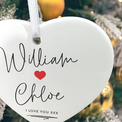 Couples Ceramic Heart Hanging Decoration + Gift Box