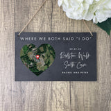 Personalised Heart Map Location Slate Hanging Plaque 25 x 15cm