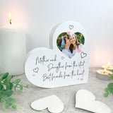 Personalised Mother & Daughter/Son Best Friends Photo White Freestanding Heart