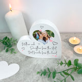 Personalised Mother & Daughter/Son Best Friends Photo White Freestanding Heart