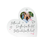 Personalised Mother & Daughter/Son Best Friends Photo White Freestanding Heart