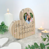 Personalised Mother & Daughter/Son Best Friends Photo Wooden Freestanding Heart