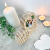 Personalised Mother & Daughter/Son Best Friends Photo Wooden Freestanding Heart