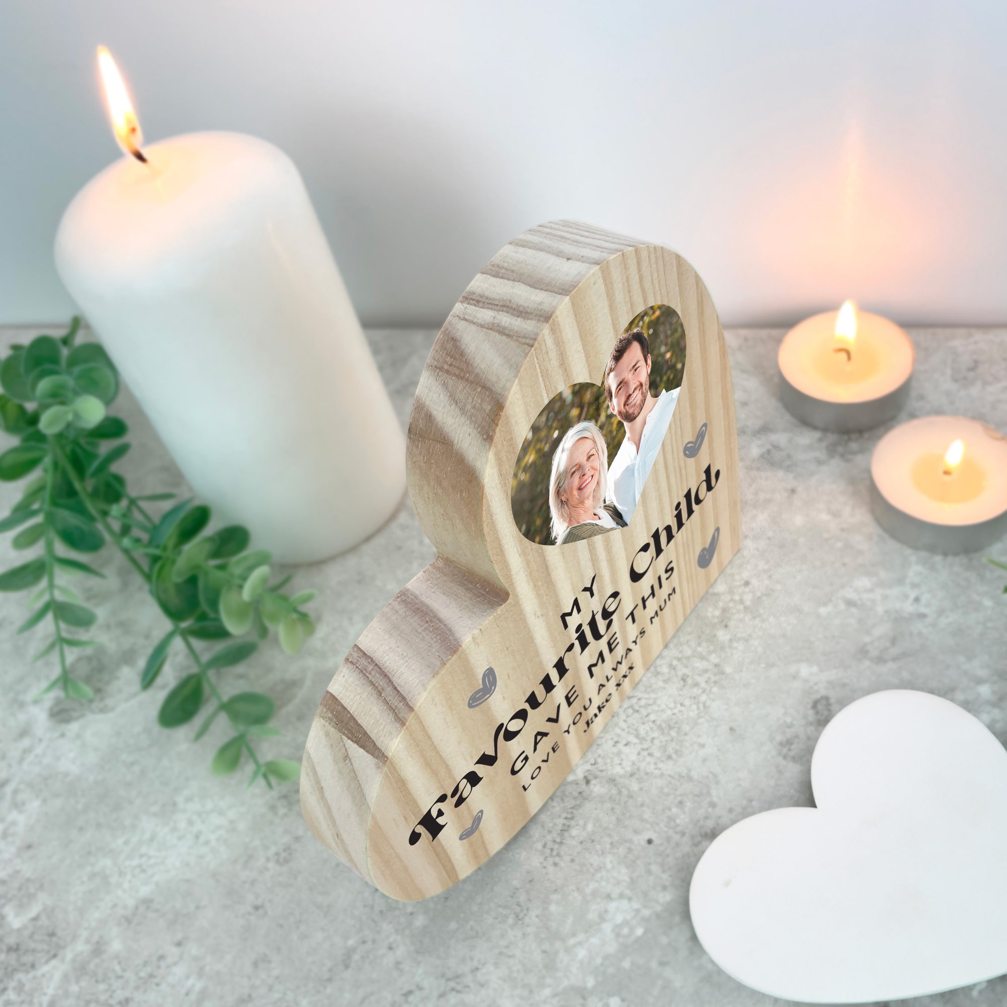 Personalised My Favourite Child Gave Me This Wooden Freestanding Heart