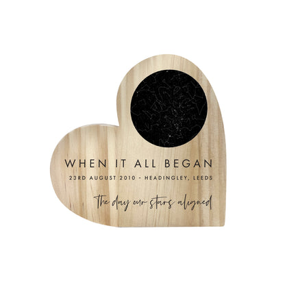Personalised Star Constellation Wooden Freestanding Heart