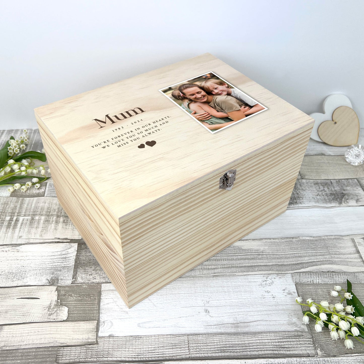 Personalised Memorial Photo Keepsake Box - 5 Sizes