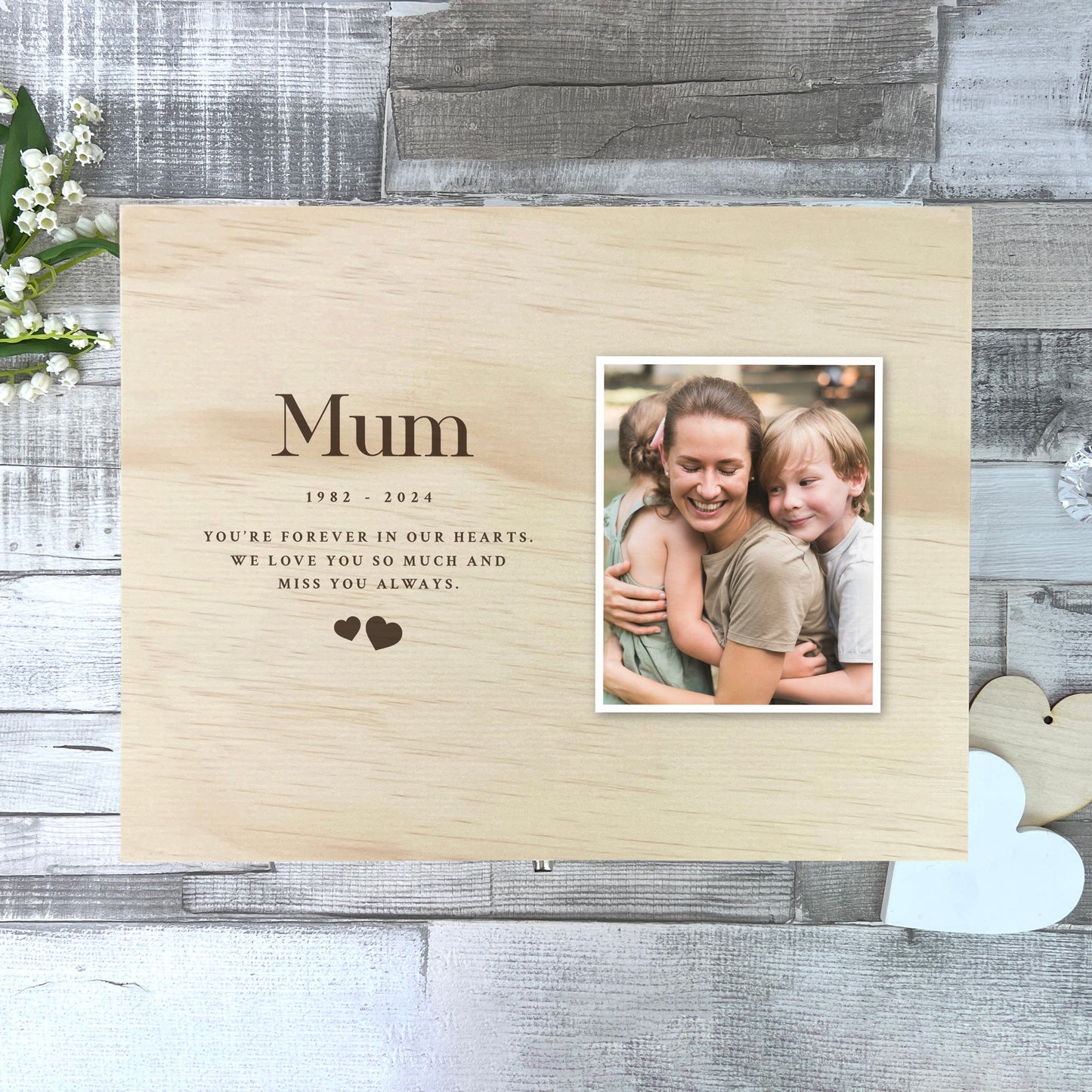 Personalised Memorial Photo Keepsake Box - 5 Sizes