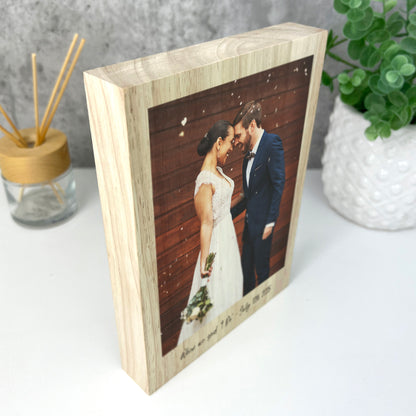 Personalised Freestanding One Photo Giant Wooden Block (21cm x 15cm) - Portrait