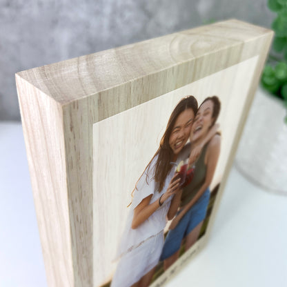 Personalised Freestanding One Photo Giant Wooden Block (21cm x 15cm) - Portrait