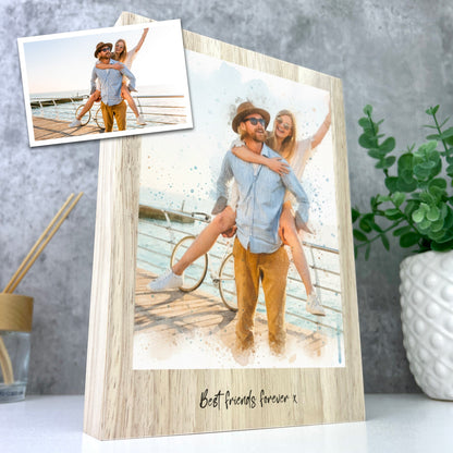 Personalised Giant Wooden Block Gift with AI Photo Effects