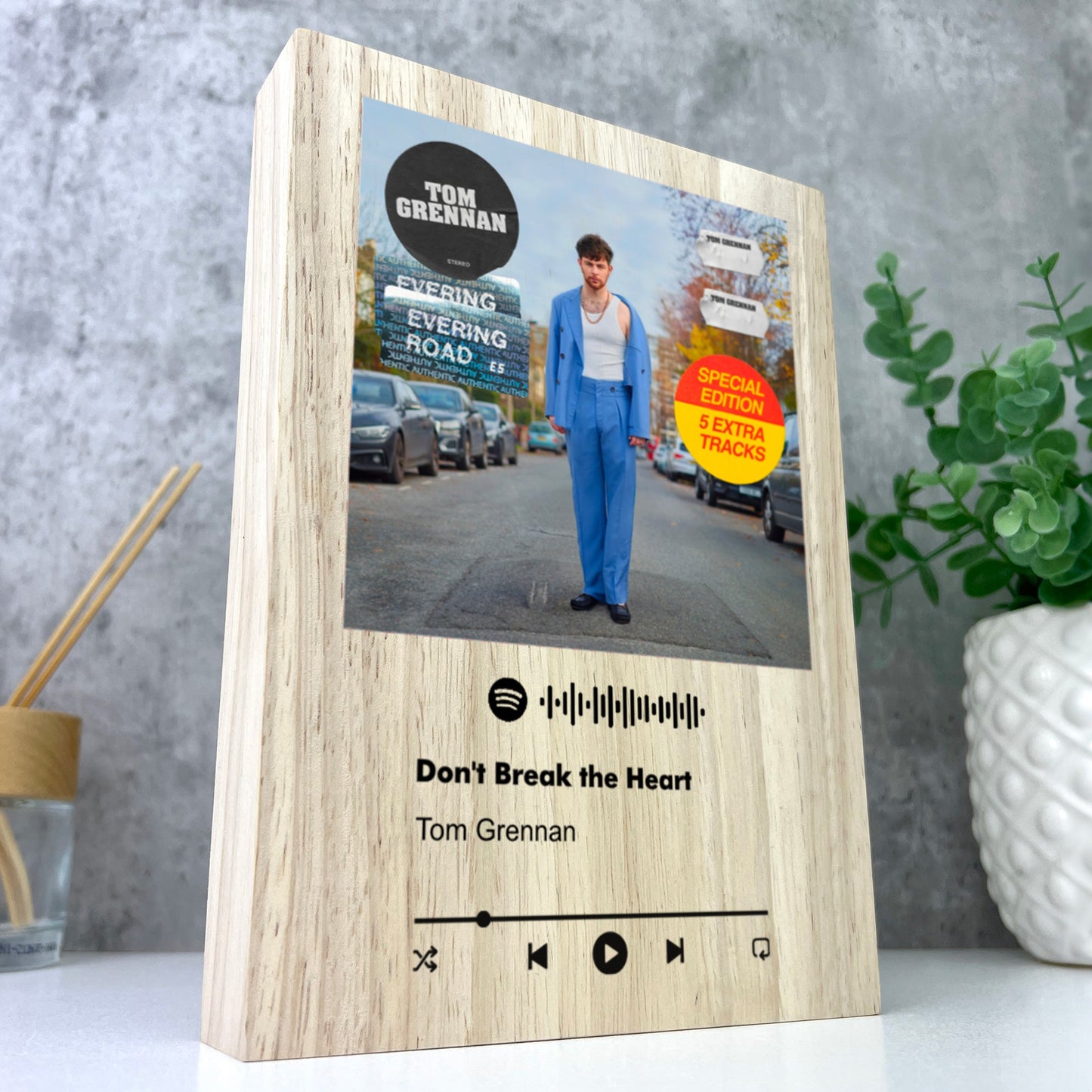 Personalised Freestanding Our Song Photo Giant Wooden Block (21cm x 15cm)