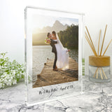Personalised Large (19.5cm x 14cm) Freestanding One Photo Crystal Block - Portrait