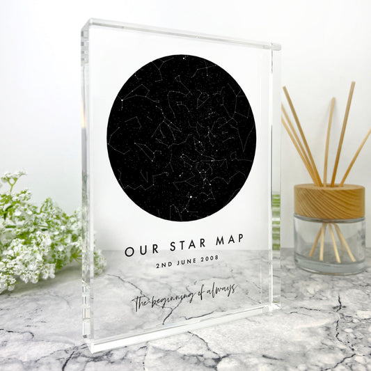Personalised Freestanding Star Constellation Giant Crystal Block (19.5cm x 14cm)