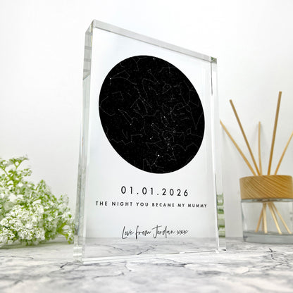 Personalised Freestanding Star Constellation Giant Crystal Block (19.5cm x 14cm)