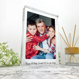 Personalised Large (19.5cm x 14cm) Freestanding One Photo Crystal Block - Portrait