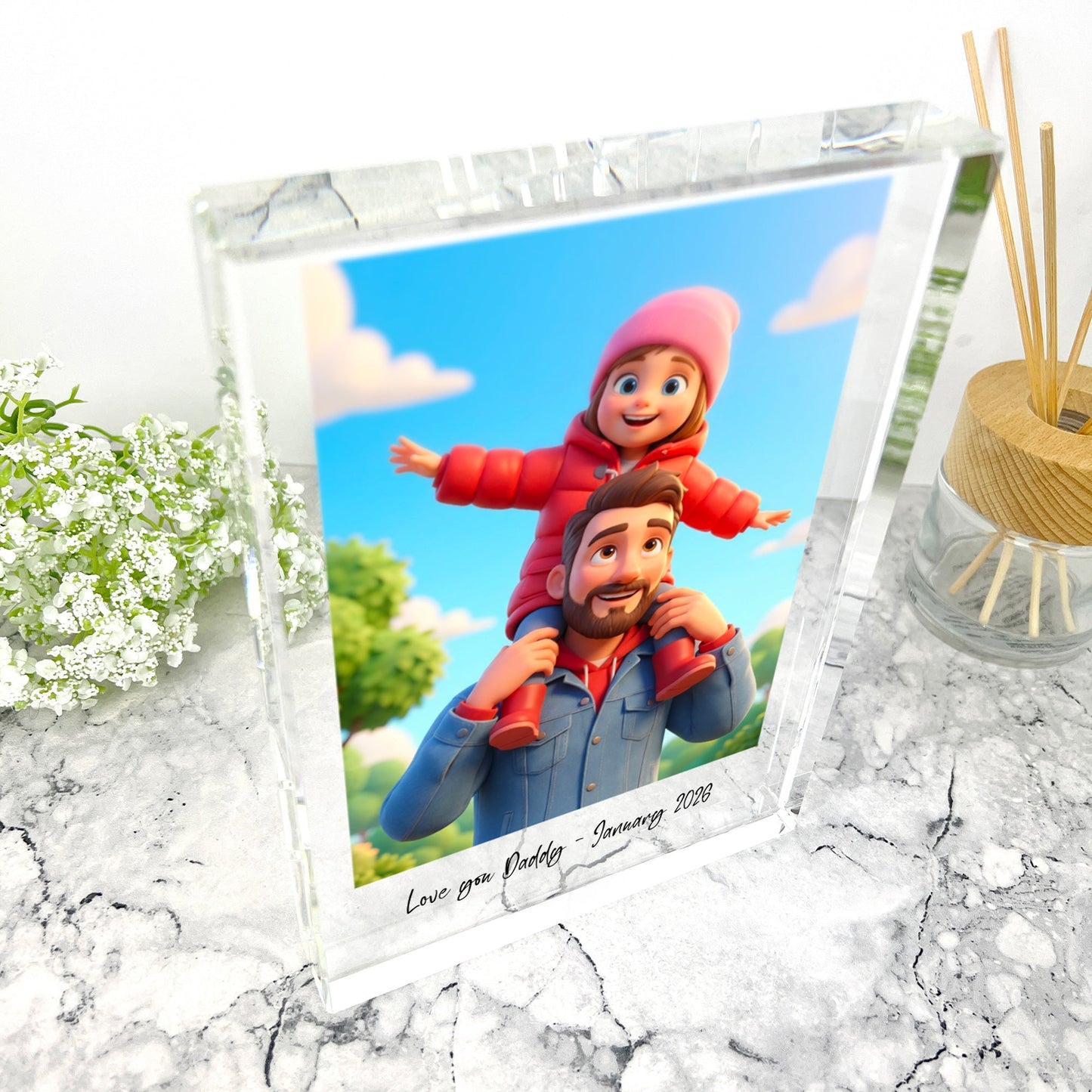 Personalised Giant Crystal Block Gift with AI Photo Effects