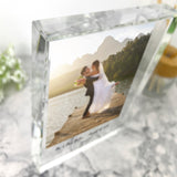 Personalised Large (19.5cm x 14cm) Freestanding One Photo Crystal Block - Portrait