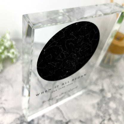 Personalised Freestanding Star Constellation Giant Crystal Block (19.5cm x 14cm)