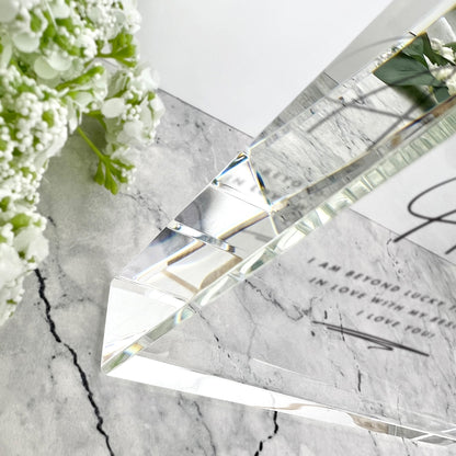 Personalised Couples Names Giant Crystal Block (19.5cm x 14cm)