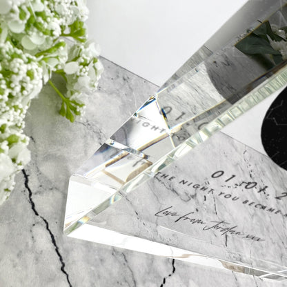 Personalised Freestanding Star Constellation Giant Crystal Block (19.5cm x 14cm)