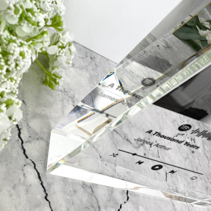 Personalised Freestanding Our Song Photo Giant Crystal Block (19.5cm x 14cm)