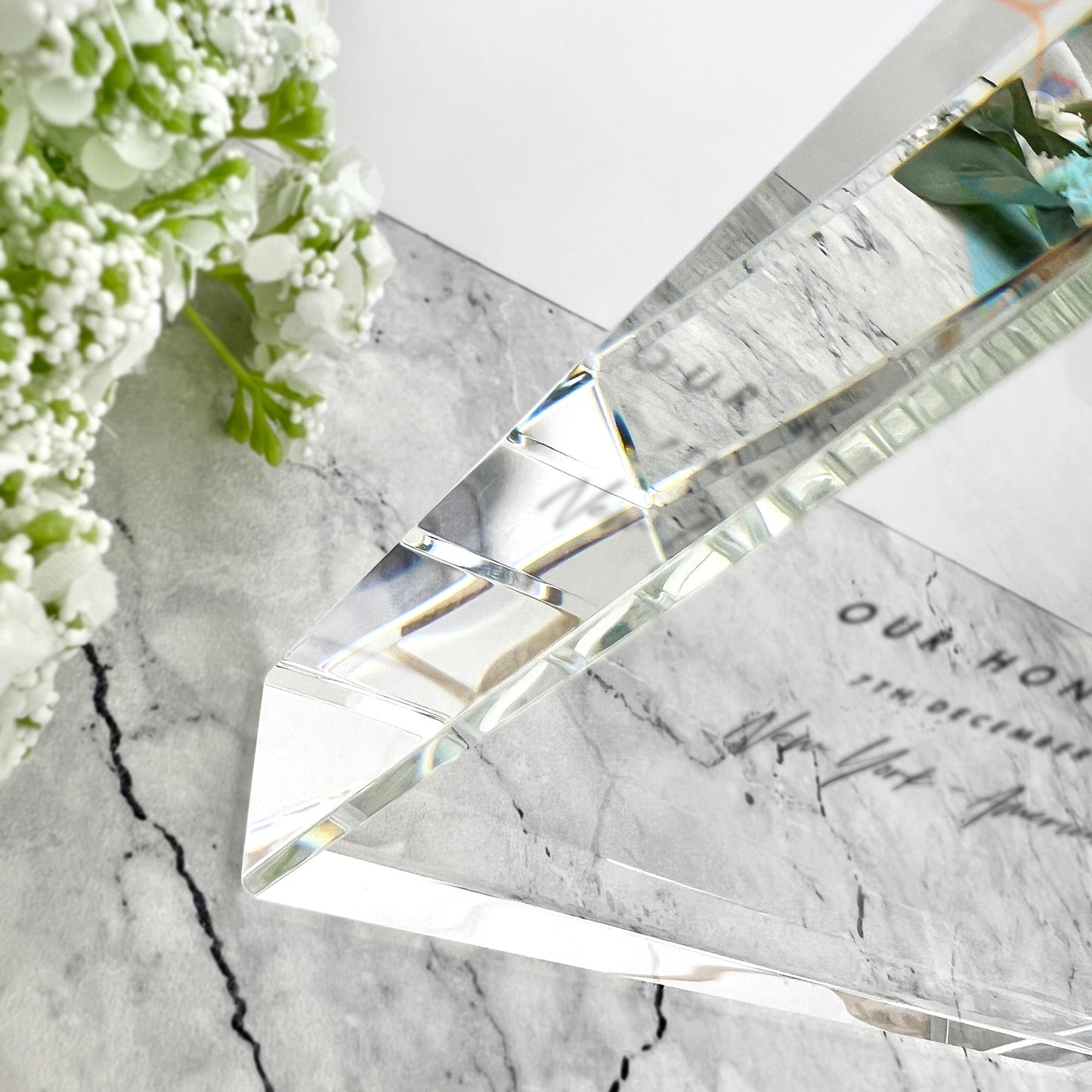 Personalised Heart Map Location Giant Crystal Block (19.5cm x 14cm)