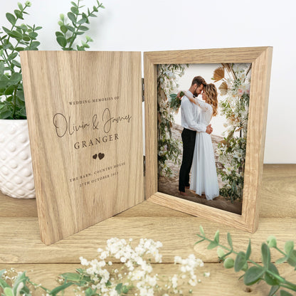 Personalised Wedding Script Text Book Photo Frame
