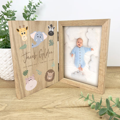 Personalised Jungle New Baby Book Photo Frame