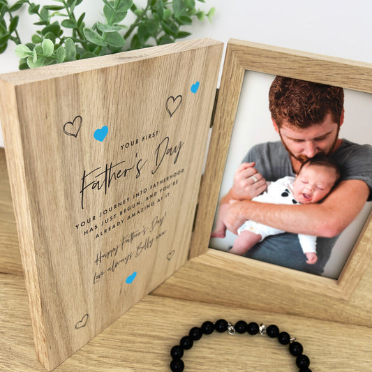 Personalised First Father's Day Book Photo Frame