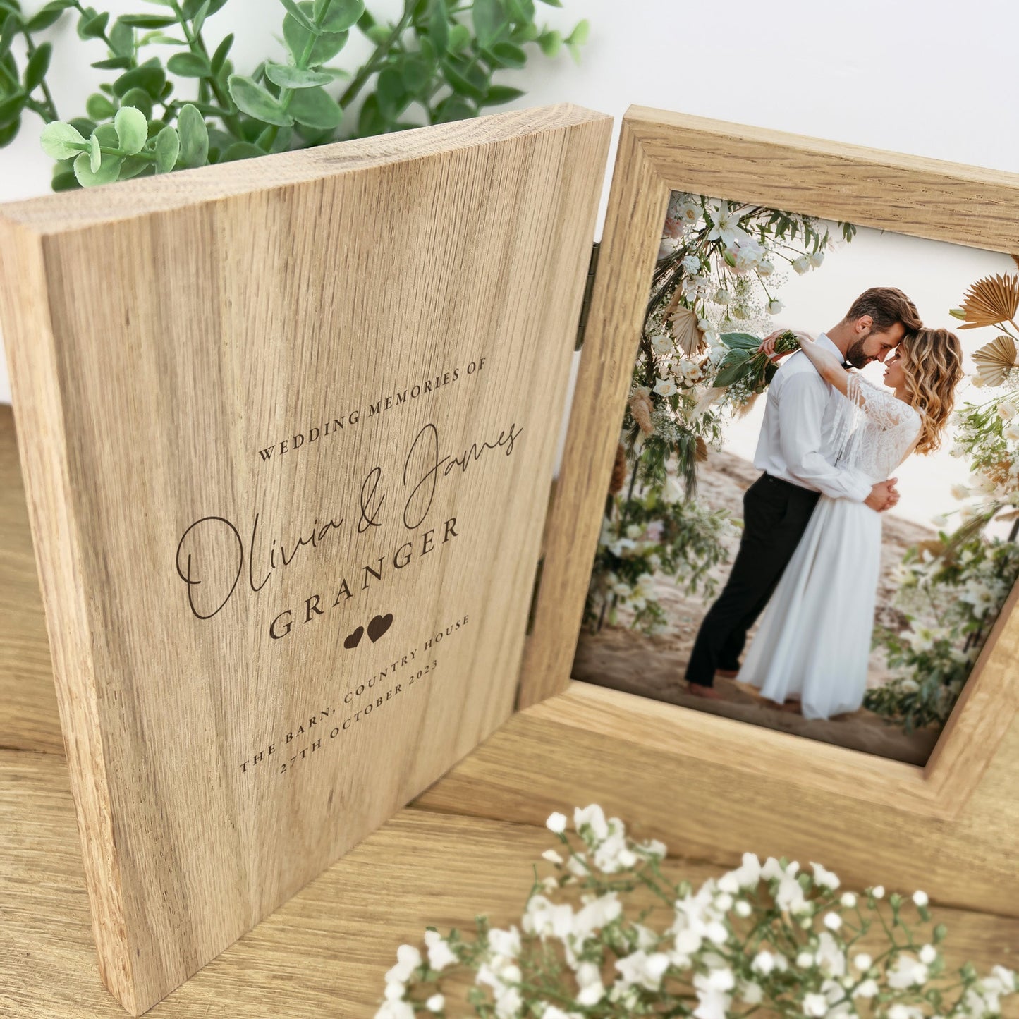 Personalised Wedding Script Text Book Photo Frame