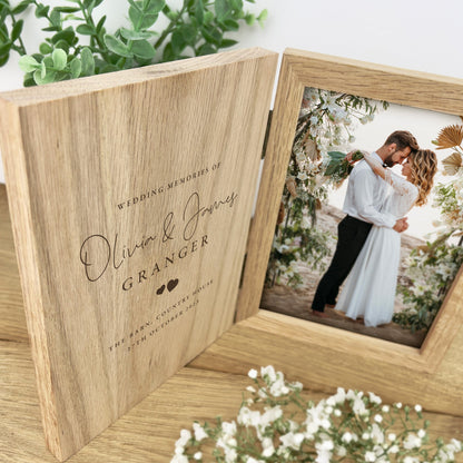 Personalised Wedding Script Text Book Photo Frame