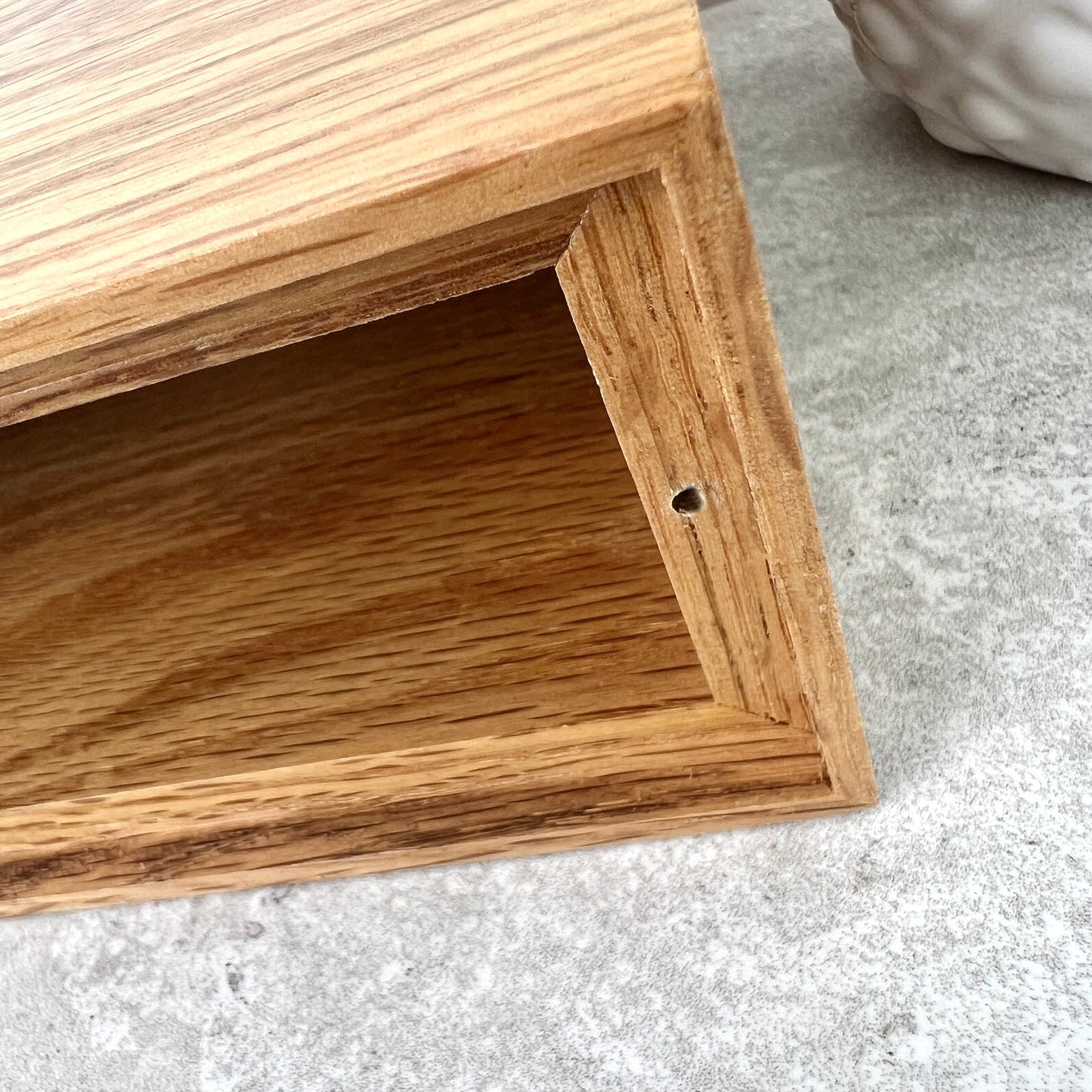 Personalised Slim Oak Urn For Cremation Ashes - Modern Script Design