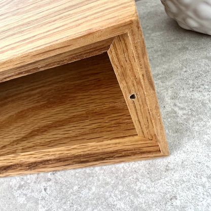 Personalised Slim Oak Urn For Cremation Ashes - Modern Script Design