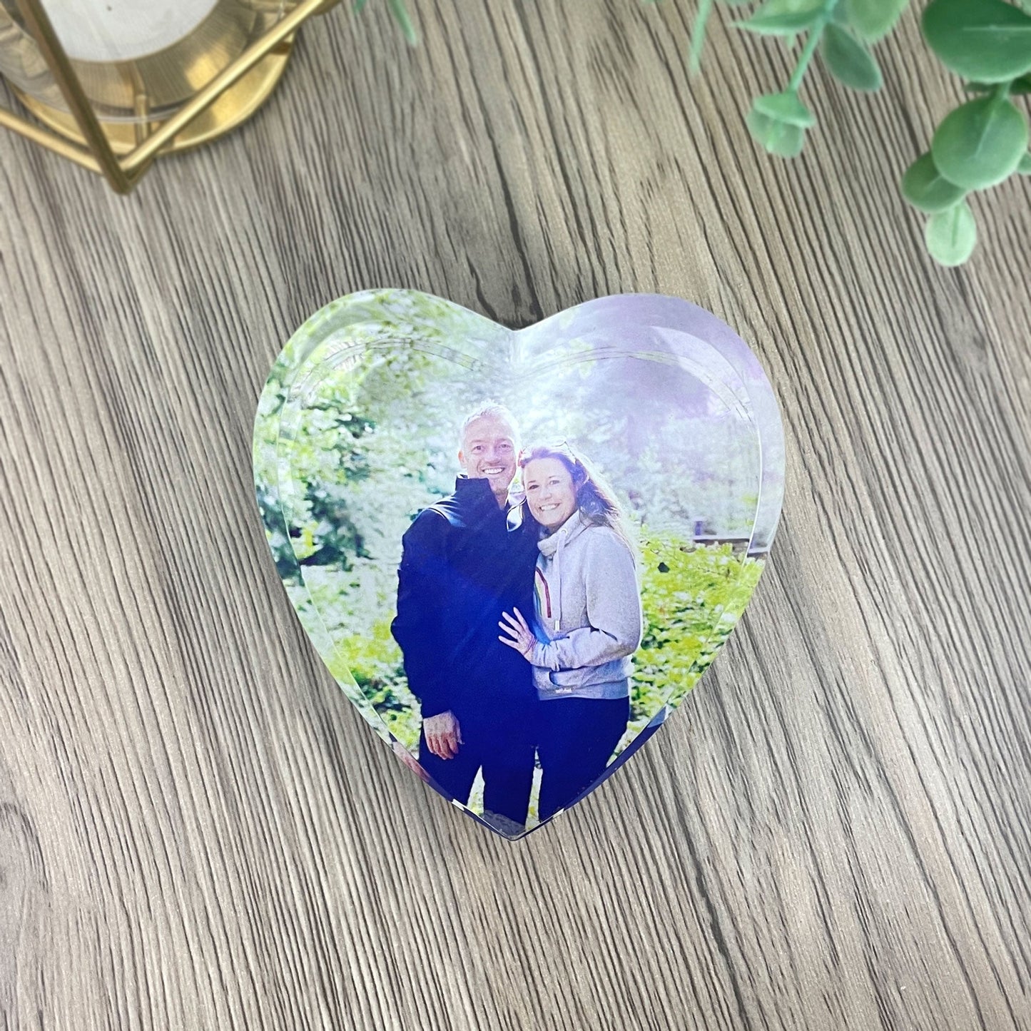 Personalised Photo Glass Heart Paperweight + Luxury Gift Box