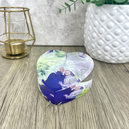 Personalised Photo Glass Heart Paperweight + Luxury Gift Box