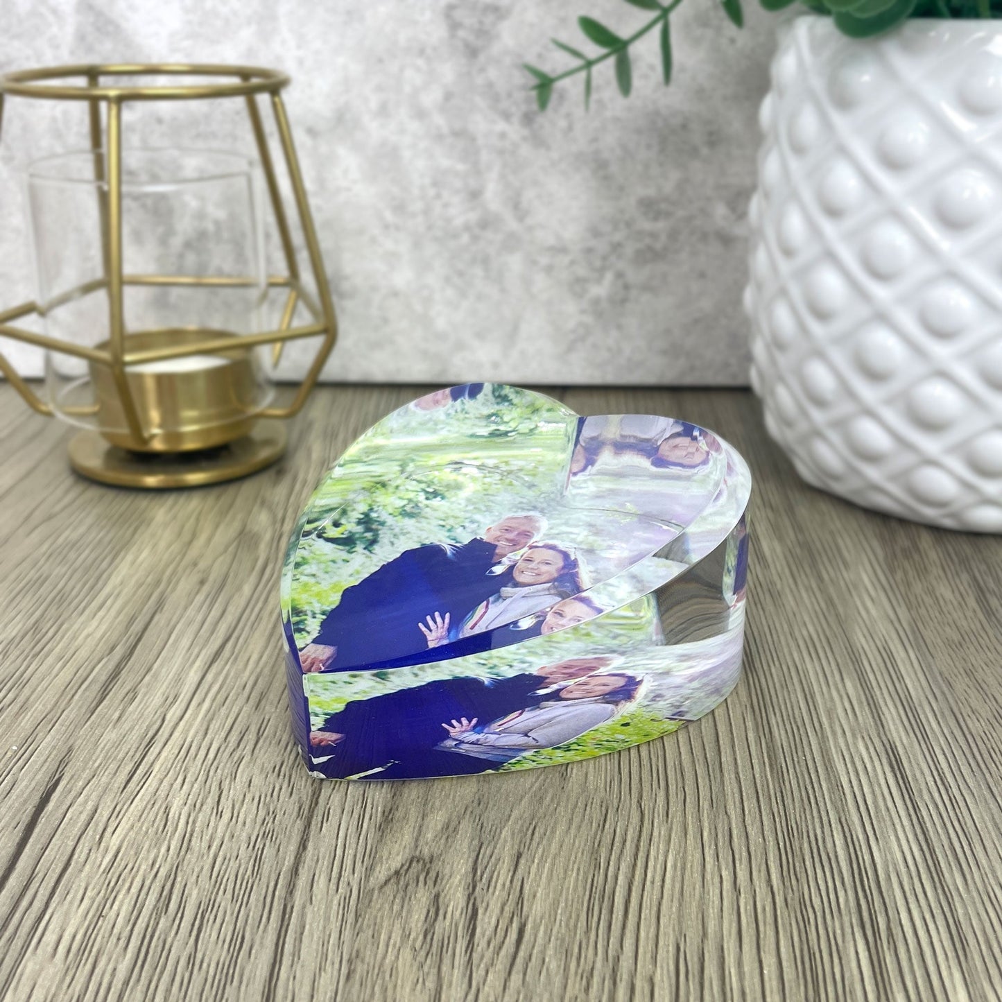 Personalised Photo Glass Heart Paperweight + Luxury Gift Box