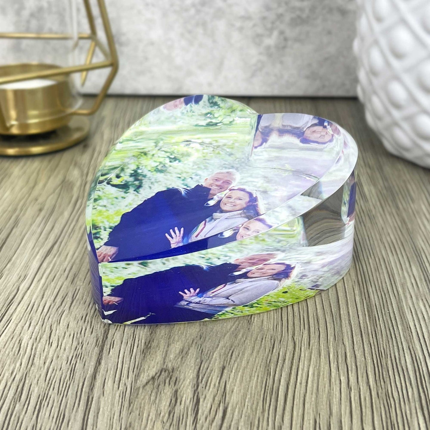 Personalised Photo Glass Heart Paperweight + Luxury Gift Box