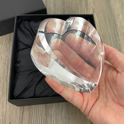 Personalised Photo Glass Heart Paperweight + Luxury Gift Box