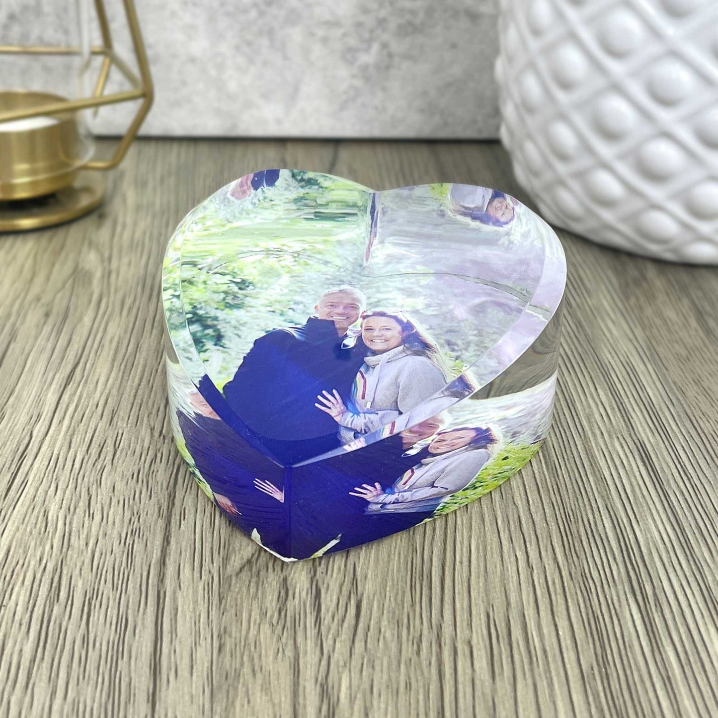 Personalised Photo Glass Heart Paperweight + Luxury Gift Box