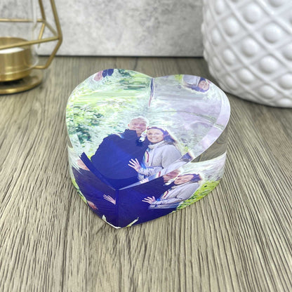 Personalised Photo Glass Heart Paperweight + Luxury Gift Box