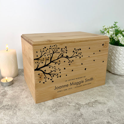 Personalised Bamboo Urn For Cremation Ashes - Branch of Love Design