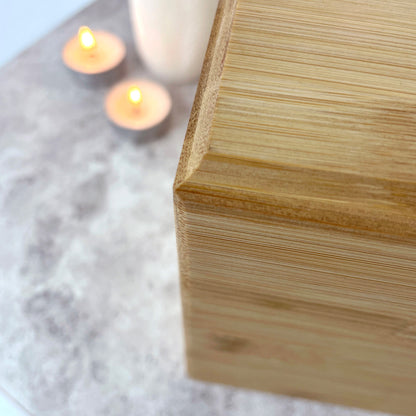 Personalised Bamboo Urn For Pet Cremation Ashes - Dog/Cat Design